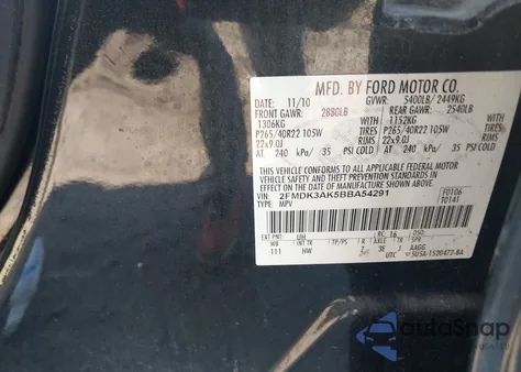 2011 Ford Edge Sport z USA, uszkodzony, nr VIN 2FMDK3AK5BBA54291